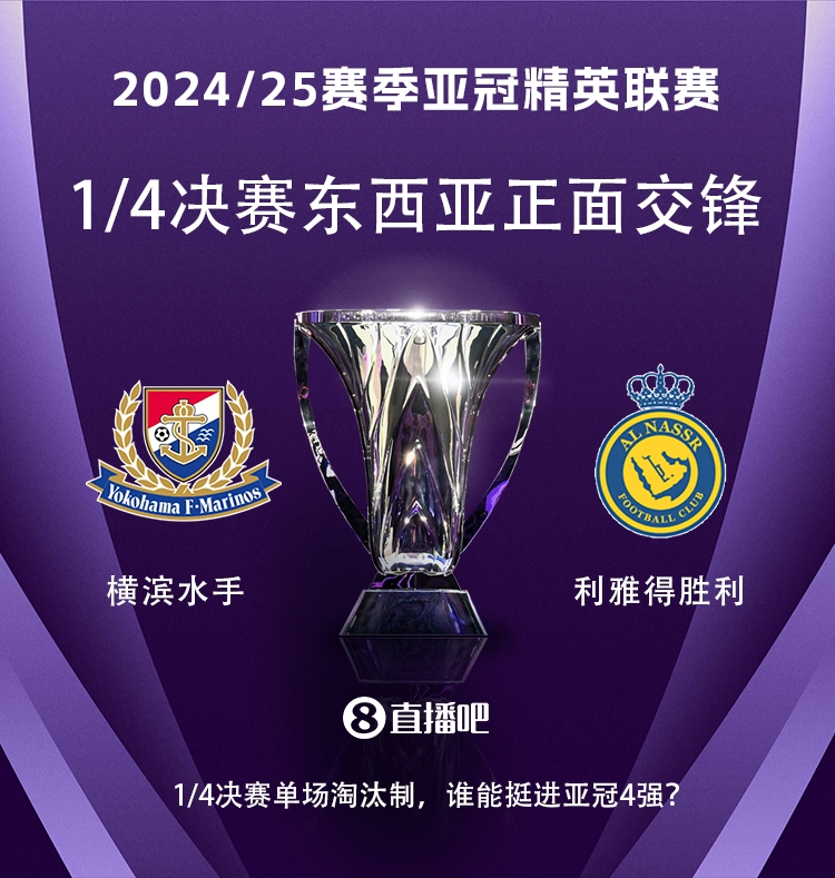  亞冠1/4決賽對陣：利雅得勝利vs橫濱水手，C羅vs安德森-洛佩斯！