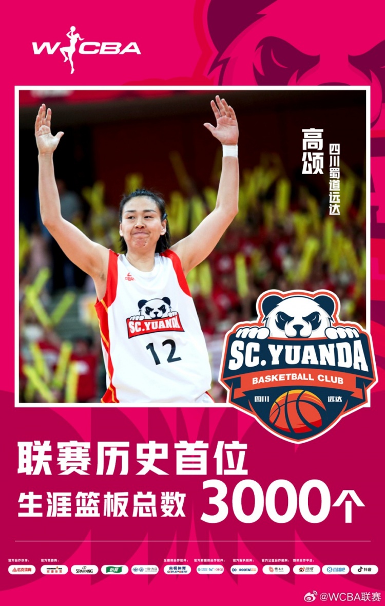  十八載鑄就傳奇！WCBA官方：高頌榮膺聯(lián)賽歷史首位籃板達3000球員