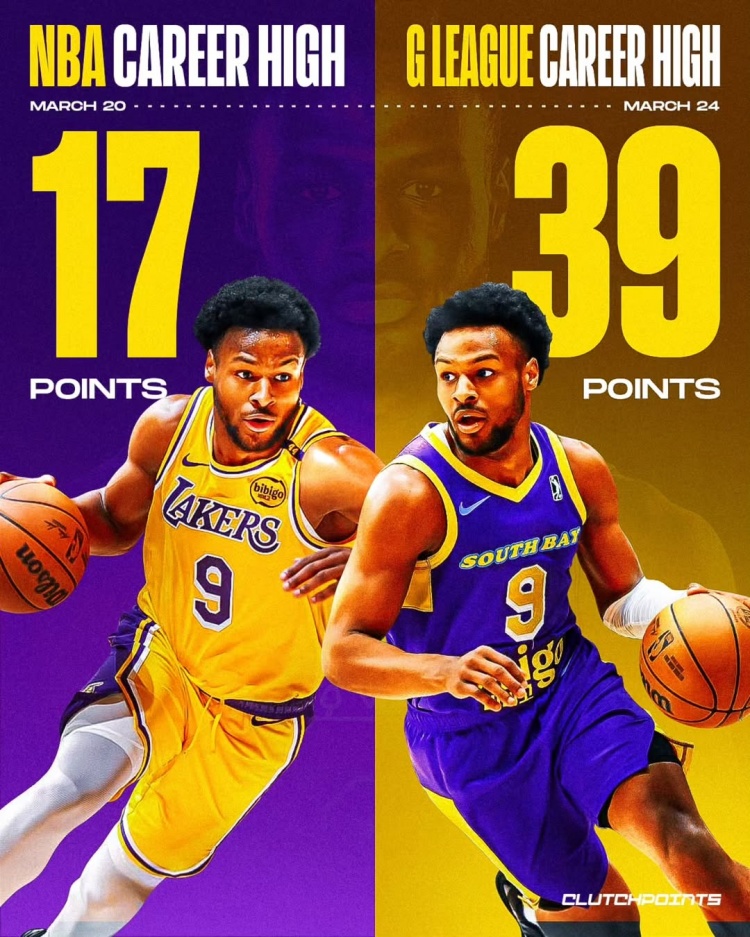  在進(jìn)步！布朗尼一周內(nèi)先后創(chuàng)下個(gè)人NBA和G聯(lián)盟單場得分新紀(jì)錄